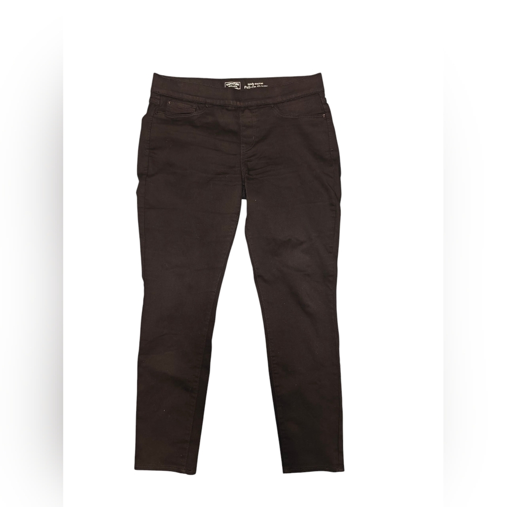 Signature By Levi Strauss Pull On Skinny Black Jeans Size 14